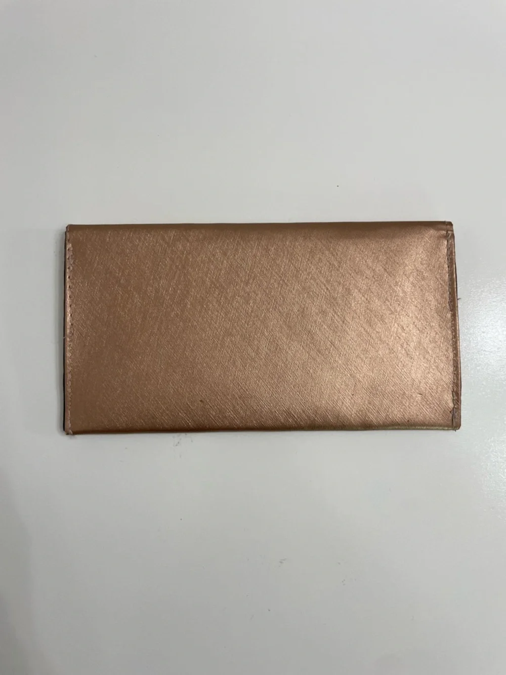Metallic Rose Gold Envelope Clutch Coquette Evening Formal Minimalism Wedding